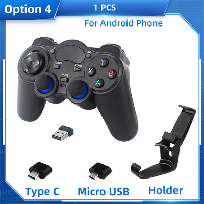 2.4G Wireless Gamepad Joystick Game Controller Joypad pentru PS3 PC Android Windows Raspberry Pi 4 Suport opțional pentru telefon inteligent