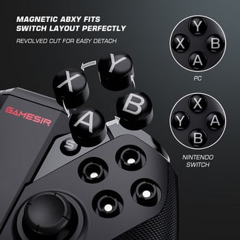 GameSir G4 Pro Bluetooth Switch Игрален контролер Безжичен геймпад за Nintendo Switch / Android / iPhone / PC Магнитен ABXY