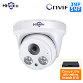 Hiseeu 5MP 3MP POE IP sigurnosna nadzorna kamera H.265+ kupolasta CCTV ONVIF audio snimanje Prepoznavanje lica Unutarnji kućni krov