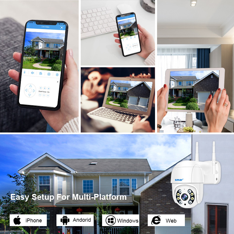 5MP 8MP 4K Wifi PTZ kamera H.265 automatsko praćenje AI detekcija bežična IP kamera vanjska 2MP 4X digitalni zum ONVIF sigurnosna kamera