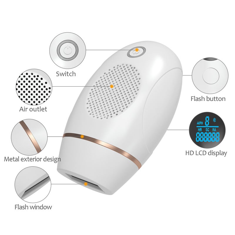 Permanent IPL Hair Removal Women Electric Epilator Photoepilator Kit Depilation 900000 Flash Depilator Αποτρίχωση προσώπου σώματος