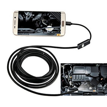 1 м 2 м змийски кабел 5,5 мм обектив Индустриална ендоскопска камера за Android с LED светлини за проверка на тръби Мини ендоскоп за ремонт на автомобили