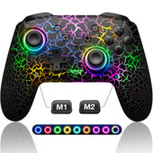 Controler fără fir cu 9 lumini RGB pentru Nintendo Switch/OLED/Lite/Android/IOS/PC cu taste programabile Switch Gamepad