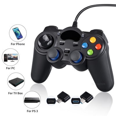 Ενσύρματο χειριστήριο USB Joypad για υπολογιστή συστήματος Microsoft Windows Gamepad για υπολογιστή Win 7 / 8/10 Joystick για Xbox 360 Joypad