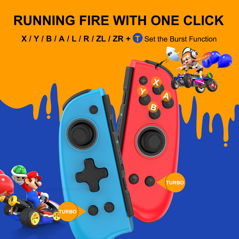 Za Switch Joy-pad kontroler NS bežični gamepad s Wake Up sa raznobojnim svjetlima Ručka za igre za Nintendo Switch dodatke