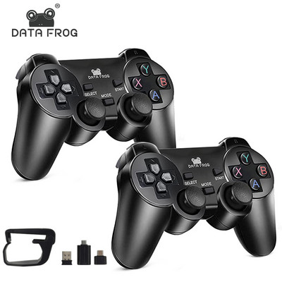 DATA FROG 2 hráči 2.4G bezdrôtový herný ovládač Gamepad pre Android smartfón Joystick pre PC Joystick s OTG prevodníkom