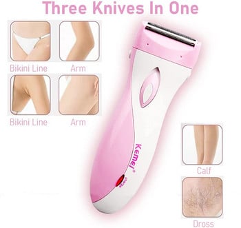 Kemei Hair Remover Lady Shaver Тример за коса под мишниците Акумулаторна водоустойчива самобръсначка за бикини под мишниците за жени Безжичен епилатор