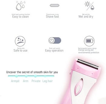 Kemei Hair Remover Lady Shaver Тример за коса под мишниците Акумулаторна водоустойчива самобръсначка за бикини под мишниците за жени Безжичен епилатор