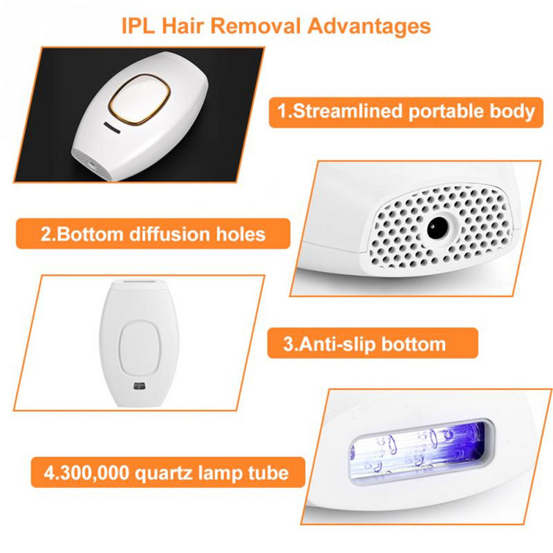IPL szőrtelenítő eszköz nőknek otthoni használatra Fájdalommentes szőrtelenítő bikinivonalra, arcra férfi testre, tartós lézeres epilátorra
