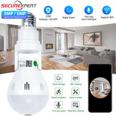 3MP 5MP Wifi Πανοραμική κάμερα CCTV επιτήρησης βίντεο Fisheye Panoramic Bulb CCTV Video Night Vision Ασύρματη κάμερα IP