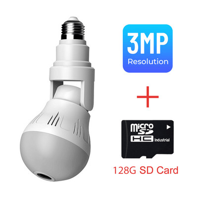 3MP 5MP Wifi Πανοραμική κάμερα CCTV επιτήρησης βίντεο Fisheye Panoramic Bulb CCTV Video Night Vision Ασύρματη κάμερα IP