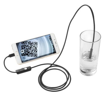 Мини ендоскопска камера Водоустойчива ендоскопска бороскопна регулируема мека жица 6 светодиода 5,5/7 мм AndroidType-C USB камера за кола