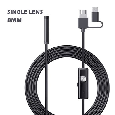Industria Endoscope Camera Dual Lens 3in1 Type-C Micro USB Inspection Borescope LED αδιάβροχο άκαμπτο καλώδιο για τηλέφωνα Android PC