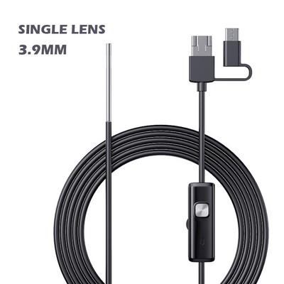 Industria Endoscope Camera Dual Lens 3in1 Type-C Micro USB Inspection Borescope LED αδιάβροχο άκαμπτο καλώδιο για τηλέφωνα Android PC