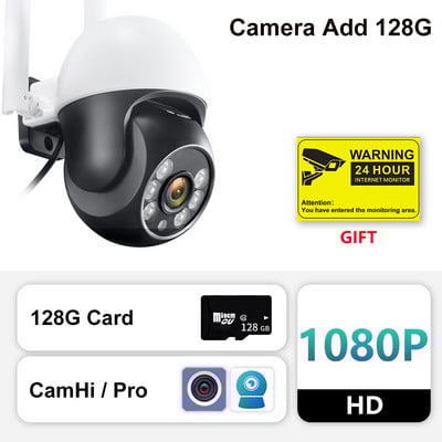 Camhi IP kamera P2P 1080P HD WiFi krāsu nakts redzamības automātiskās izsekošanas novērošanas tīmekļa kameras āra drošības monitors CamhiPro APP