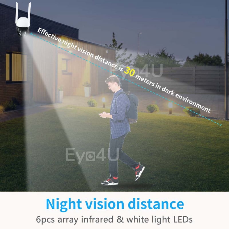 Camhi IP kamera P2P 1080P HD WiFi krāsu nakts redzamības automātiskās izsekošanas novērošanas tīmekļa kameras āra drošības monitors CamhiPro APP