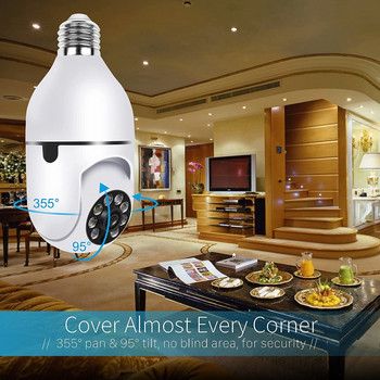 Λάμπα LED 360° 5G E27 Full HD 1080P Ασύρματη οικιακή ασφάλεια WiFi Κάμερα IP CCTV αμφίδρομη Πανοραμική νυχτερινή όραση