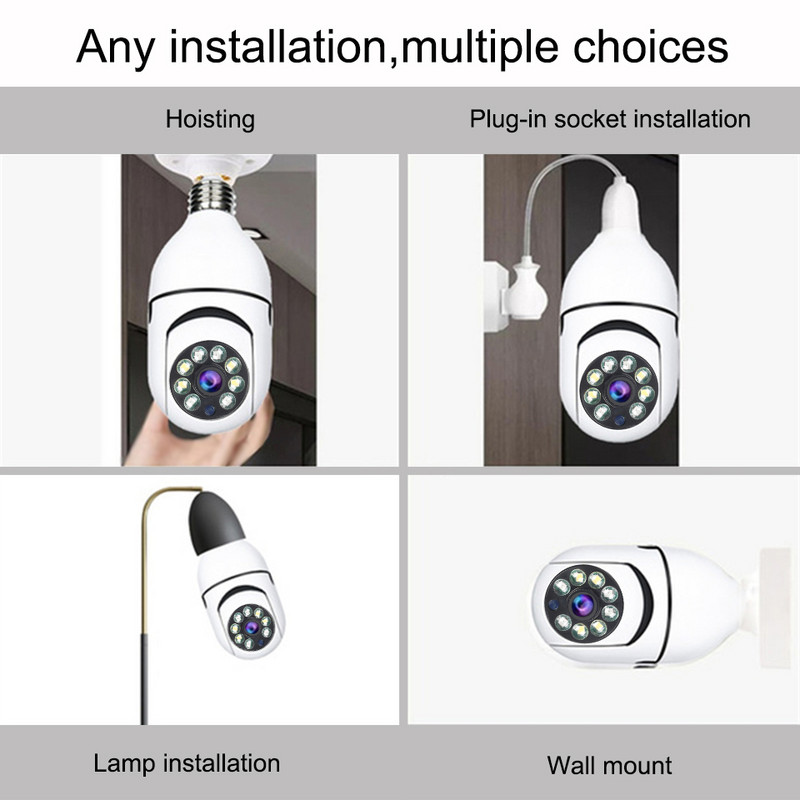 360° 5G E27 LED žarulja Full HD 1080P bežična kućna sigurnost WiFi CCTV IP kamera dvosmjerni audio panoramski noćni vid
