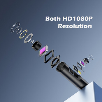 Индустриален WIFI ендоскоп HD1080P камера с двоен обектив 8MM/5.5MM/3.9MM Бороскоп за инспекция на автомобили IP68 Водоустойчив 2600mAh твърд кабел
