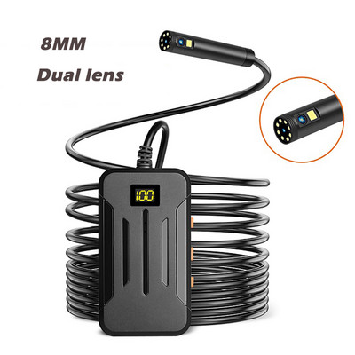 Industrijski WIFI endoskop HD1080P kamera s dvostrukom lećom 8 MM/5,5 MM/3,9 MM Boroskop za pregled automobila IP68 vodootporan 2600 mAh kruti kabel