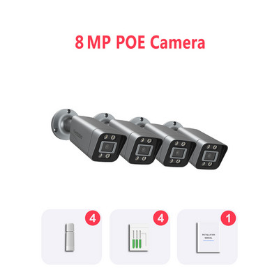 Tiananxun 8Mp 4K Ip Κάμερες Poe Κάμερες Ασφαλείας Cctv 5Mp H.265 Εξωτερική αδιάβροχη επιτήρηση ήχου βίντεο για σύστημα Nvr