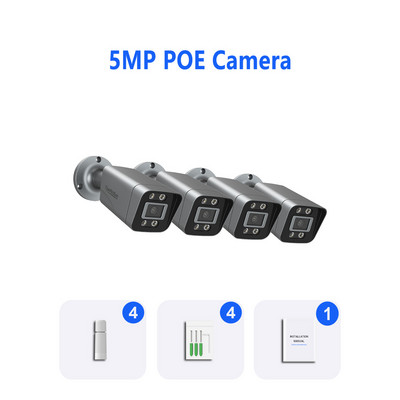 Tiananxun 8Mp 4K Ip Κάμερες Poe Κάμερες Ασφαλείας Cctv 5Mp H.265 Εξωτερική αδιάβροχη επιτήρηση ήχου βίντεο για σύστημα Nvr