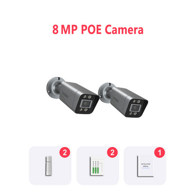 Tiananxun 8Mp 4K Ip Κάμερες Poe Κάμερες Ασφαλείας Cctv 5Mp H.265 Εξωτερική αδιάβροχη επιτήρηση ήχου βίντεο για σύστημα Nvr