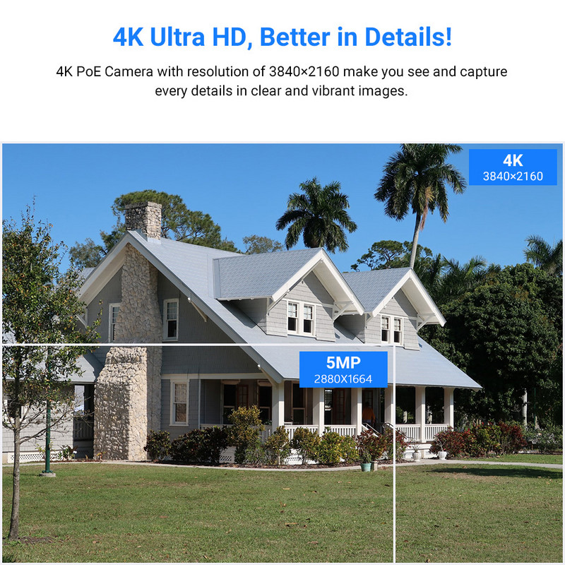 Tiananxun 8Mp 4K Ip Κάμερες Poe Κάμερες Ασφαλείας Cctv 5Mp H.265 Εξωτερική αδιάβροχη επιτήρηση ήχου βίντεο για σύστημα Nvr