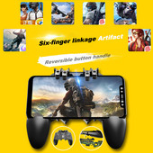 AK66 Six Fingers PUBG Game Controller Gamepad Metal Trigger Shooting Free Fire Gamepad Joystick pentru IOS Android Telefon mobil