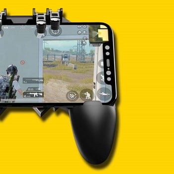 AK66 Six Fingers PUBG Game Controller Gamepad Metal Trigger Shooting Free Fire Gamepad Джойстик за IOS Android мобилен телефон