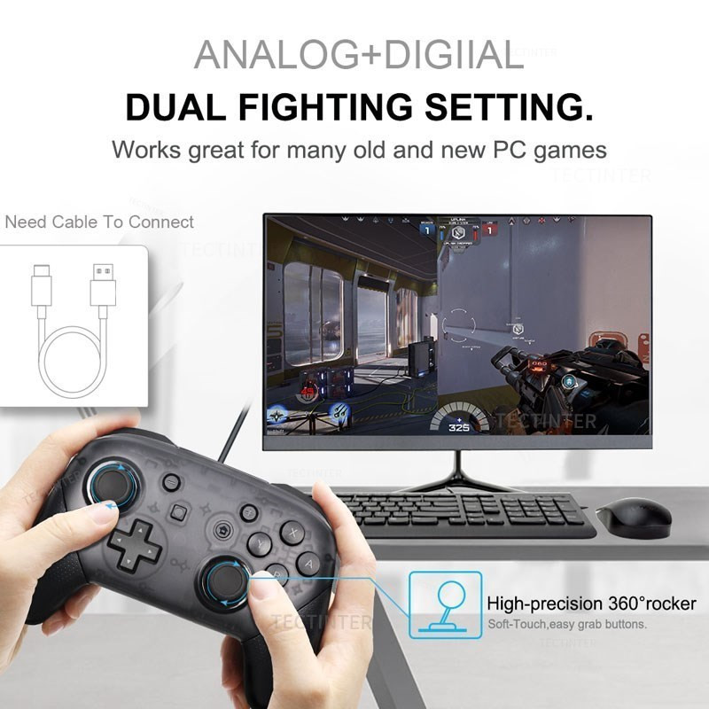 Bezdrôtový Bluetooth joystick gamepad pre Mando Nintendo Switch Pro Controller kompatibilný s Switch/Lite/Switch OLED pre NS Controle
