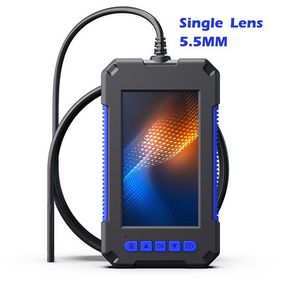 4,3 collu IPS ekrāna rūpnieciskā endoskopa kamera HD1080P viena divu objektīvu pārbaudes boreskops IP68 ūdensizturīgs LED 2600 mAh akumulators