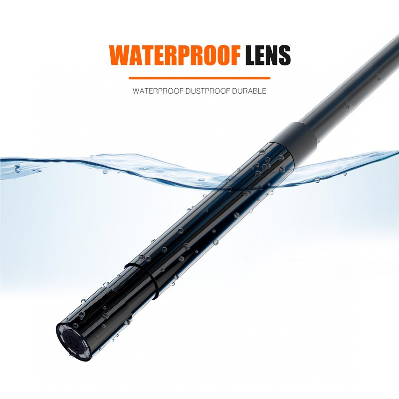 4,3 collu IPS ekrāna rūpnieciskā endoskopa kamera HD1080P viena divu objektīvu pārbaudes boreskops IP68 ūdensizturīgs LED 2600 mAh akumulators