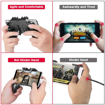 PUBG Controller AK77 Six Finger Gamepad за iPhone Android PUBG Mobile Controller L1 R1 Shooter Triggers Fire Joystick Game pad