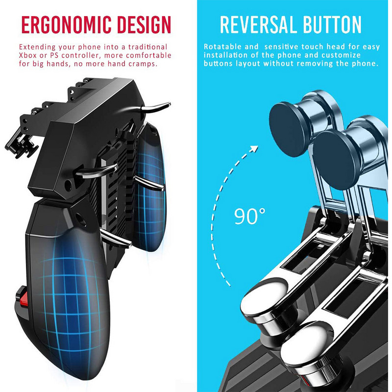 PUBG Controller AK77 Six Finger Gamepad za iPhone Android PUBG Mobile Controller L1 R1 Shooter Triggers Fire Joystick Gamepad