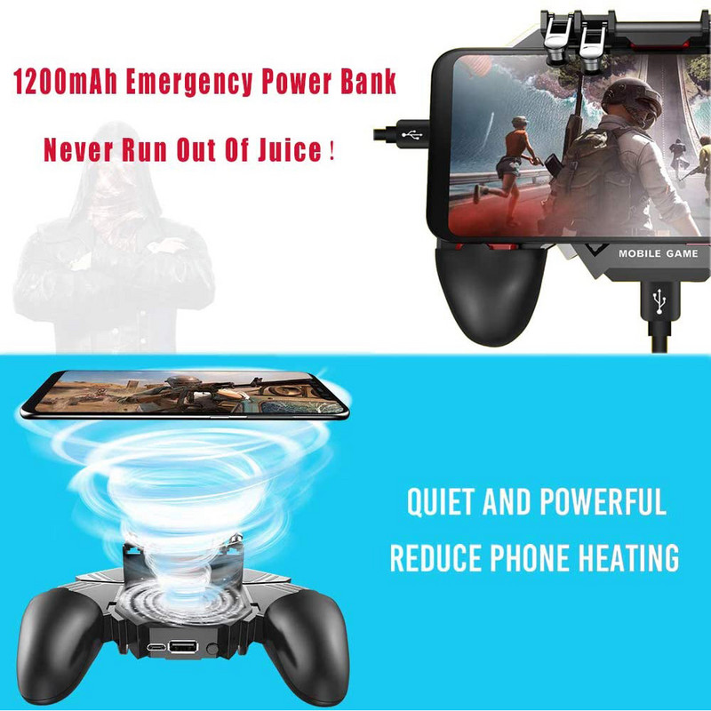 PUBG Controller AK77 Six Finger Gamepad za iPhone Android PUBG Mobile Controller L1 R1 Shooter Triggers Fire Joystick Gamepad