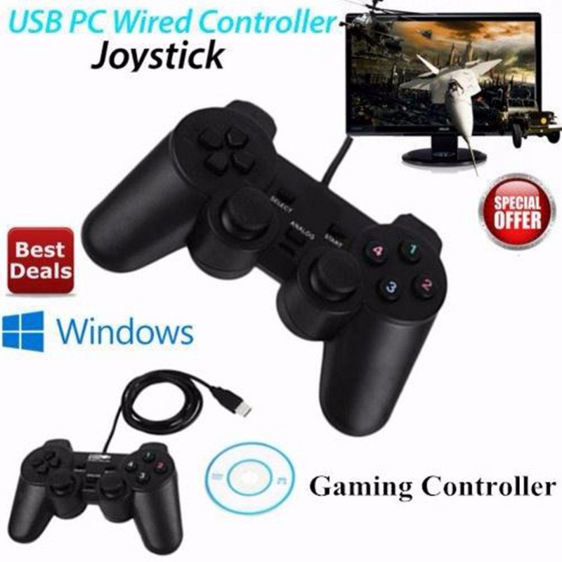 Vibracijski joystick Žičani USB PC kontroler za osobno računalo Laptop za WinXP/Win7/Win8/Win10 za Vista crni gamepad