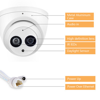 Dahua IP камера за сигурност 4MP IPC-HDW4433C-A HD 6MP IPC-HDW4631C-A Camara за наблюдение Нощно виждане IR PoE Вградени микрофонни камери