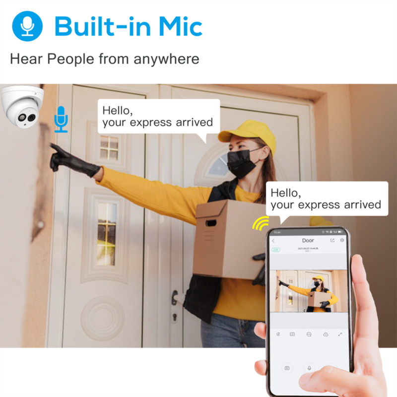 Dahua IP kameras drošības 4MP IPC-HDW4433C-A HD 6MP IPC-HDW4631C-A kameras novērošanas nakts redzamības IR PoE iebūvētās mikrofona kameras