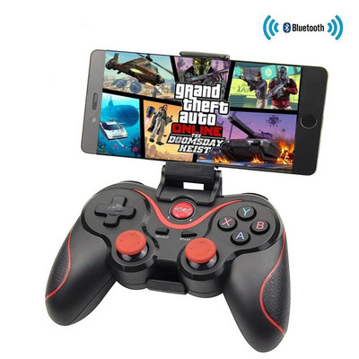 Támogatás Bluetooth T3 X3 vezeték nélküli joystick játékvezérlő PC-játékvezérlő BT3.0 joystick mobiltelefonhoz, táblagép TV-doboztartóhoz