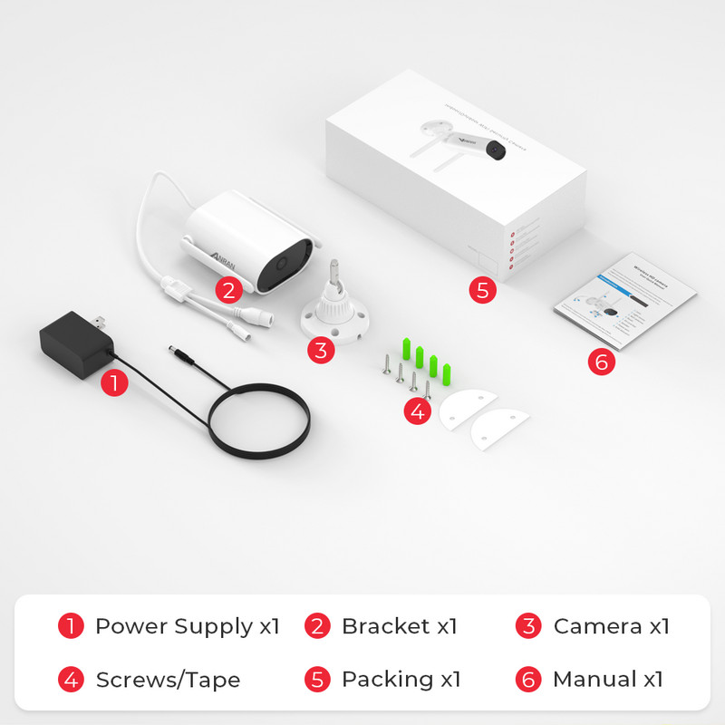 ANRAN 5 MP Κάμερα IP Κάμερα WIFI Κάμερα ασφαλείας 1920P Κάμερα παρακολούθησης εξωτερικού χώρου Κάμερα CCTV αμφίδρομη ήχο αδιάβροχη εφαρμογή νυχτερινής όρασης