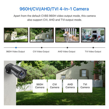 ZOSI 4 τεμ./παρτίδα 1080p HD-TVI Κάμερα ασφαλείας CCTV, 80 πόδια νυχτερινής όρασης, στεγανό κιτ κάμερας παρακολούθησης εξωτερικού χώρου