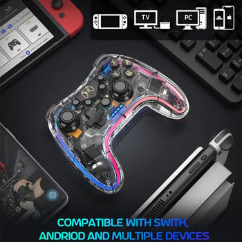 Геймпадове за видеоигри RGB Wireless Pro Controller Съвместим Nintendo Switch/Switch Lite/Switch OLED/Android/IOS/Windows PC/Mobile