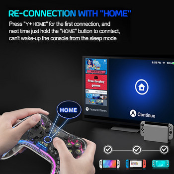 Геймпадове за видеоигри RGB Wireless Pro Controller Съвместим Nintendo Switch/Switch Lite/Switch OLED/Android/IOS/Windows PC/Mobile