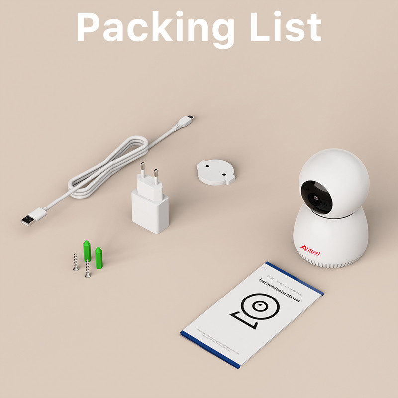 ANRAN 1296P Mini Wifi IP κάμερα επιτήρησης Προστασία ασφαλείας PTZ Ασύρματη οθόνη μωρού Αυτόματη παρακολούθηση HD αμφίδρομη ήχος