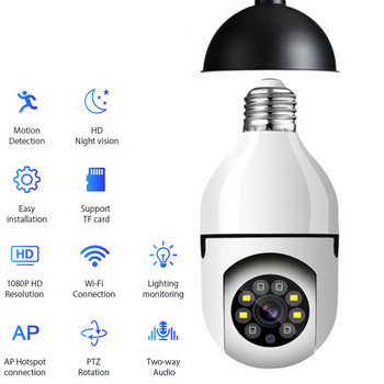 WiFi Безжична камера за наблюдение Домашна сигурност Бебе Монитор за домашни любимци IP камера Вътрешна външна Автоматично проследяване Детекция на движение