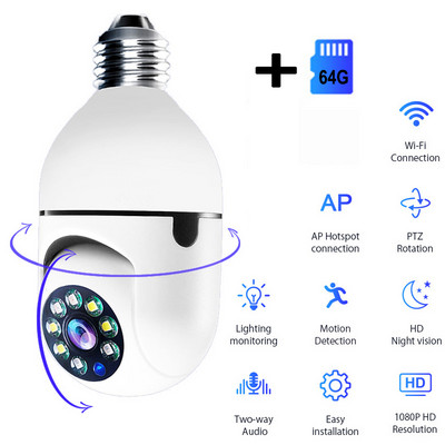 WiFi Ασύρματη κάμερα επιτήρησης Ασφάλεια οικιακής χρήσης Οθόνη κατοικίδιων μωρών IP Κάμερα Εσωτερικού εξωτερικού χώρου Αυτόματη ανίχνευση κίνησης παρακολούθησης