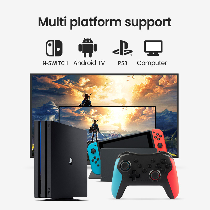 Controler wireless Bluetooth 2.4G pentru Nintendo Switch Pro PC TV Box Smart Phone Tablet PS3 Tesla Shock Joystick Gamepad
