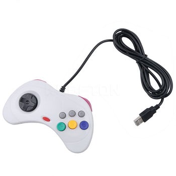 Kebidumei 1PCS USB кабелен геймпад с 6 бутона Игрален контролер JoyPad Джойстик за Sega за Saturn System Style за компютър за Mac