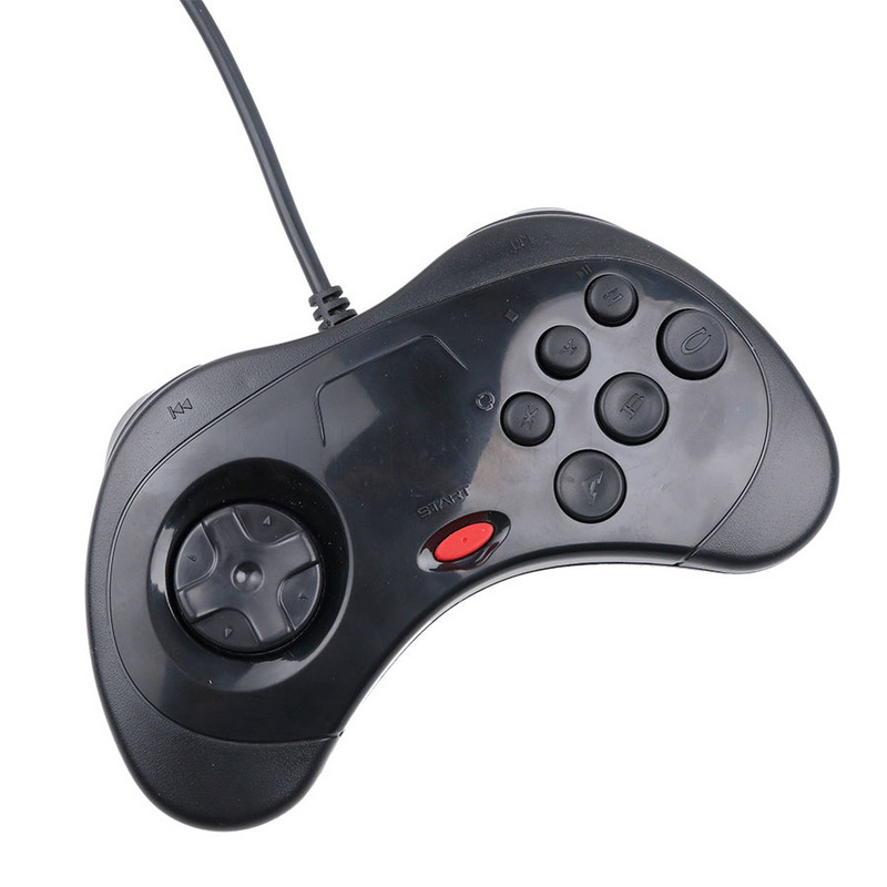 Kebidumei 1PC USB Gamepad cu fir 6 butoane Controler de joc JoyPad Joystick pentru Sega pentru Saturn Stil de sistem pentru PC pentru Mac
